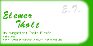 elemer tholt business card