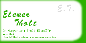 elemer tholt business card